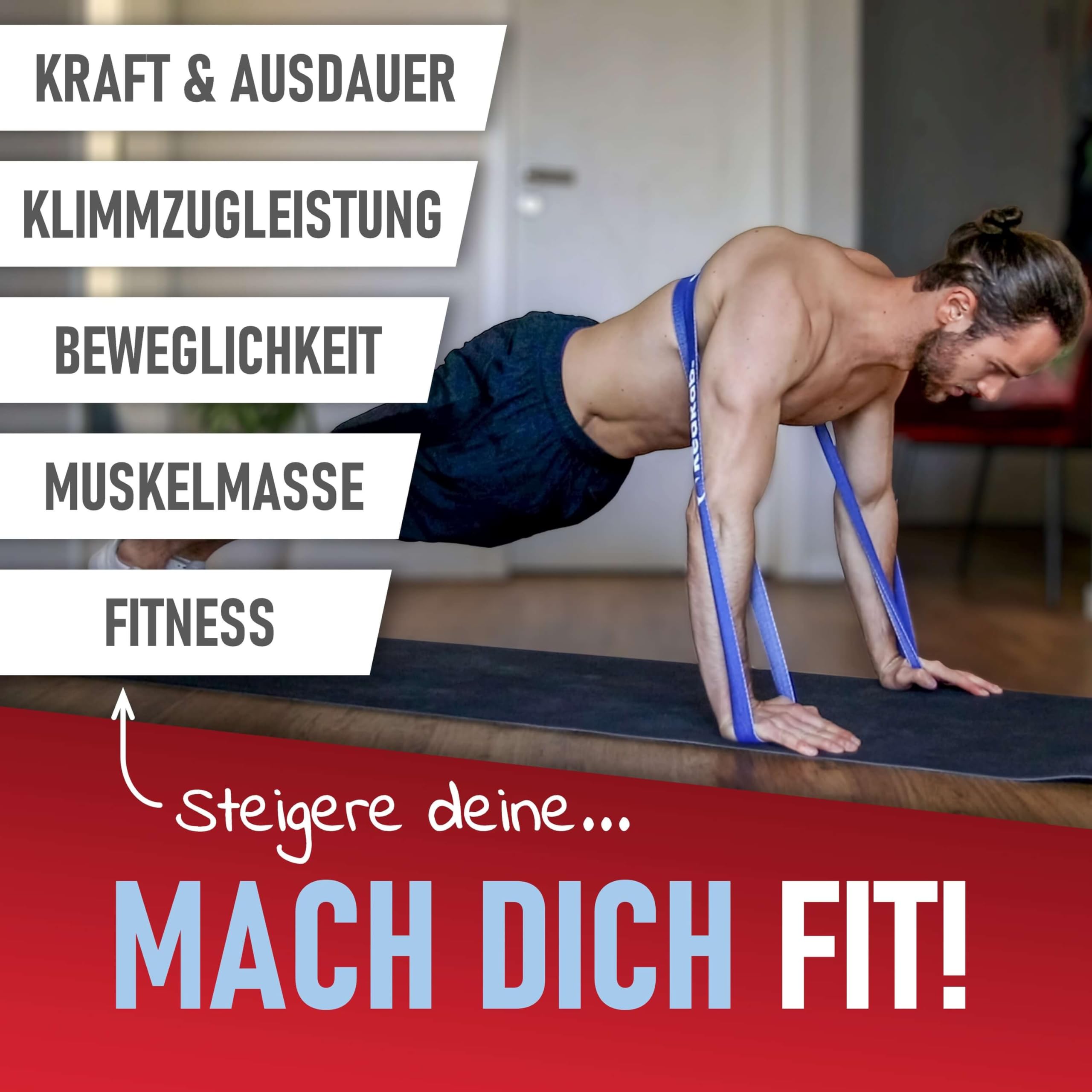 Red Rab Bandas de fitness prémium para el desarrollo muscular,Bandas de resistencia,Juego de bandas de resistencia de tela para el hogar,Terra Band,Banda de resistencia