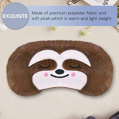 Vista 24 de Lindas máscaras para dormir, máscara de ojos de gato de dibujos animados, máscara de felpa para dormir y venda de viaje, divertida sombra de ojos