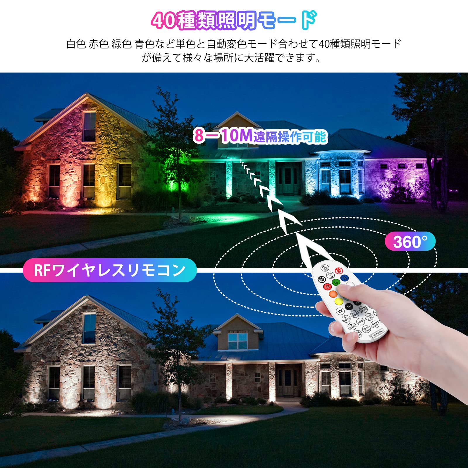 Amazon.co.jp : RGB投光器 60W (300W相当) 超明るい LED作業灯