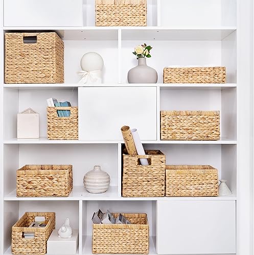 Miniatura 9 de Juego de 3 soportes de mimbre para papel higiénico, cesta para tanque de inodoro, cesta trasera de inodoro, cestas de mimbre para almacenamiento y