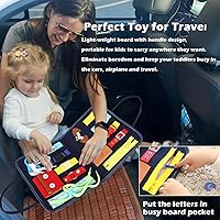 Vista 4 de Esjay Tablero de actividades para niños pequeños, tablero sensorial para habilidades motoras finas, juguetes Montessori, actividades educativas