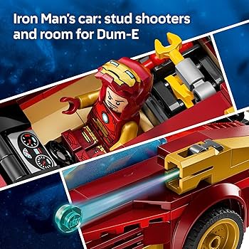 Amazon.com: LEGO Marvel Iron Man Car & Black Panther vs. Red