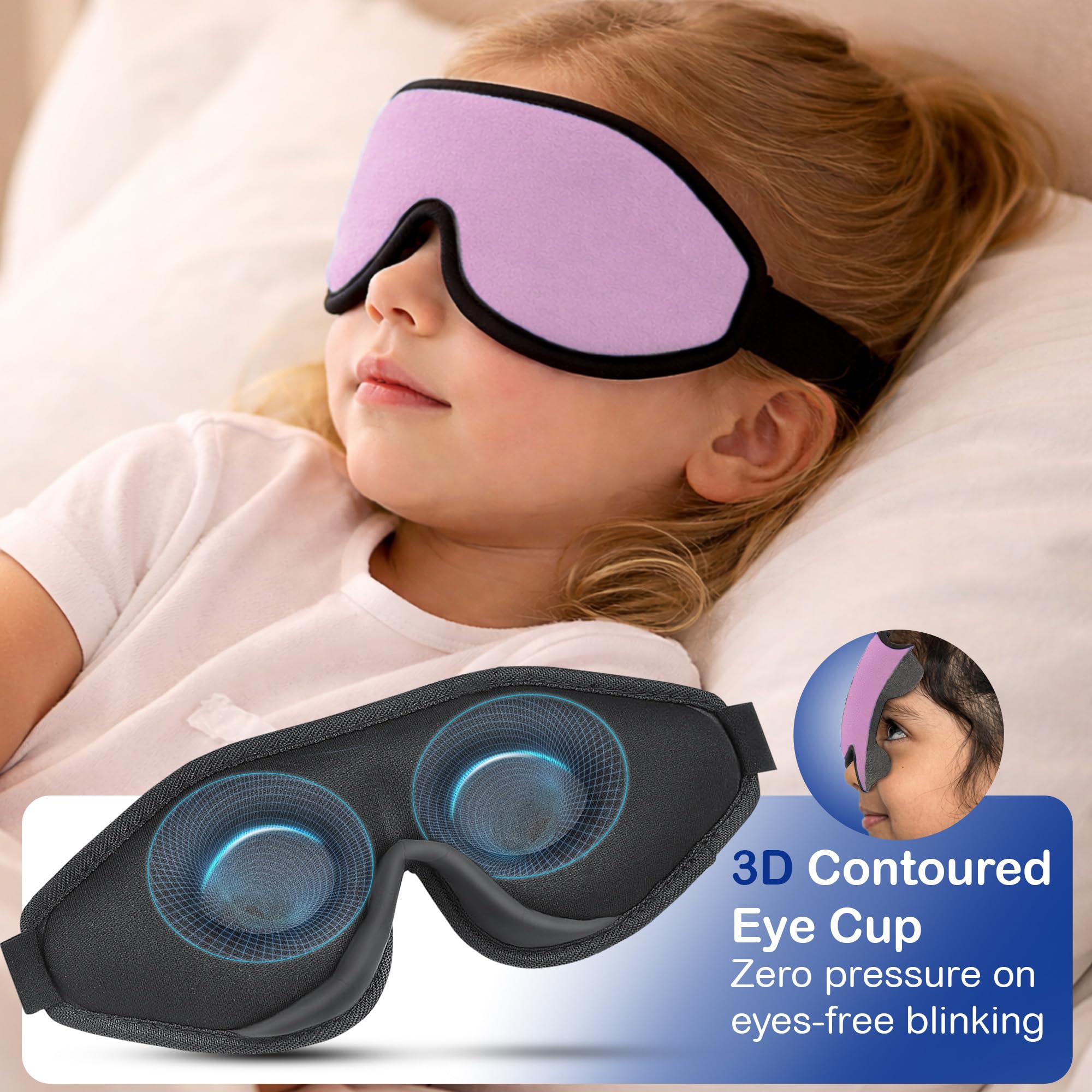 Pack De 2 Antifaces 3D Para Dormir Infantiles - Correa Ajustable, Diseños De Dibujos Animados Para Viajes, Siesta Y Camping