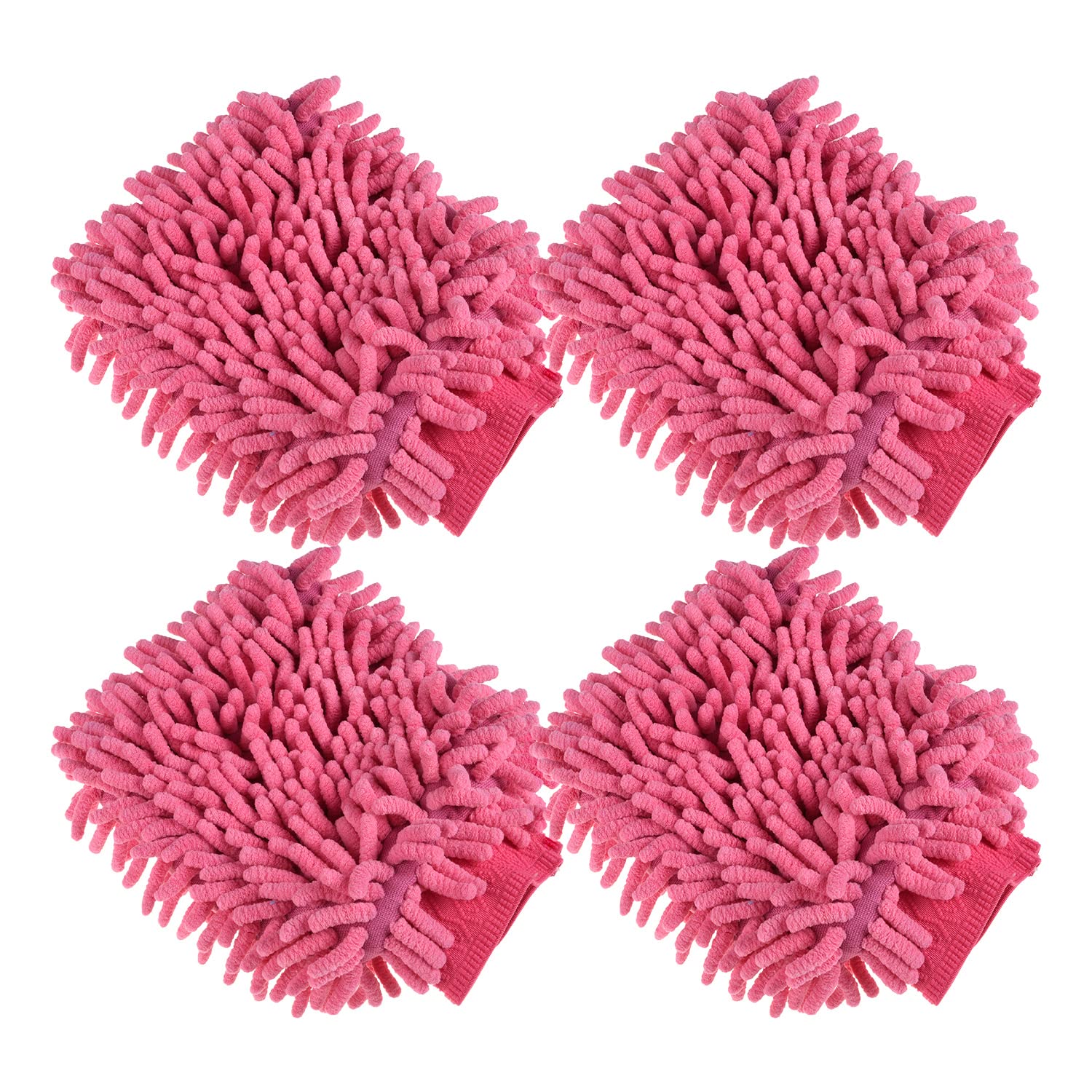 Kuber Industries Chenille Mitts|Microfiber Cleaning Gloves|Inside Waterproof Cloth Gloves|100 Gram Weighted Hand Duster|Chenille Gloves For Car|Glass|Pack of 4 (Pink) (B0BW3N47HK) Amazon Price History, Amazon Price Tracker