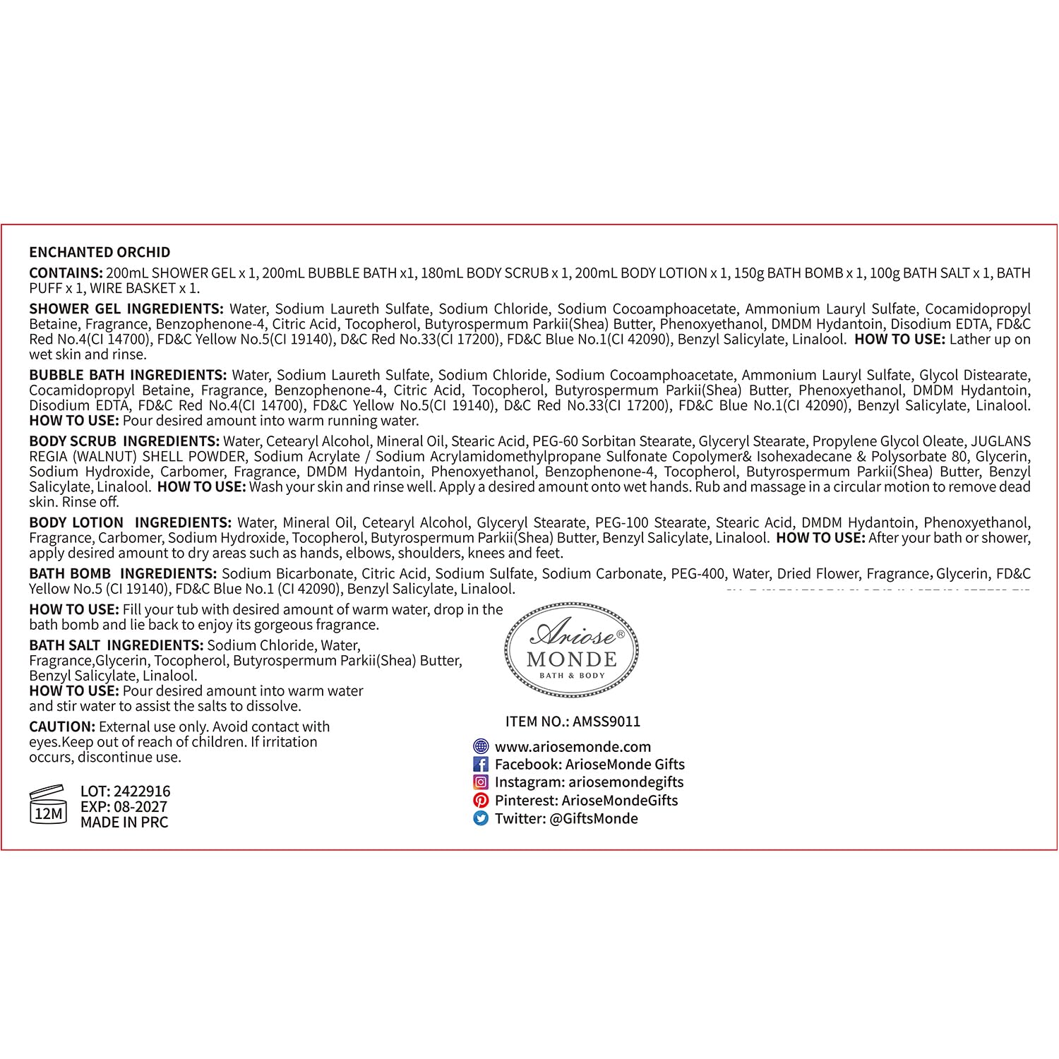 Spa Gift Baskets for Women, Gift Set for Mom Enchanted Orchid Scent, Home Spa Kit with Bubble Bath, Body Lotion, Bath Bomb, Bath Salt, Bath Gift Baskets, Birthday Gifts for Women - Image 9