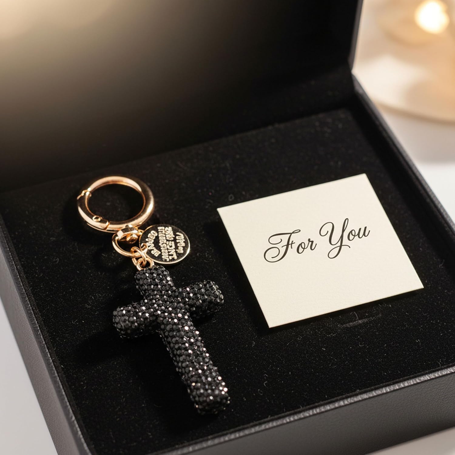 Rhinestone Cross Key Chain Religious Charms for Handbags Pendant Cute Crystal Birthday Jewelry Bag Keychain - Image 5