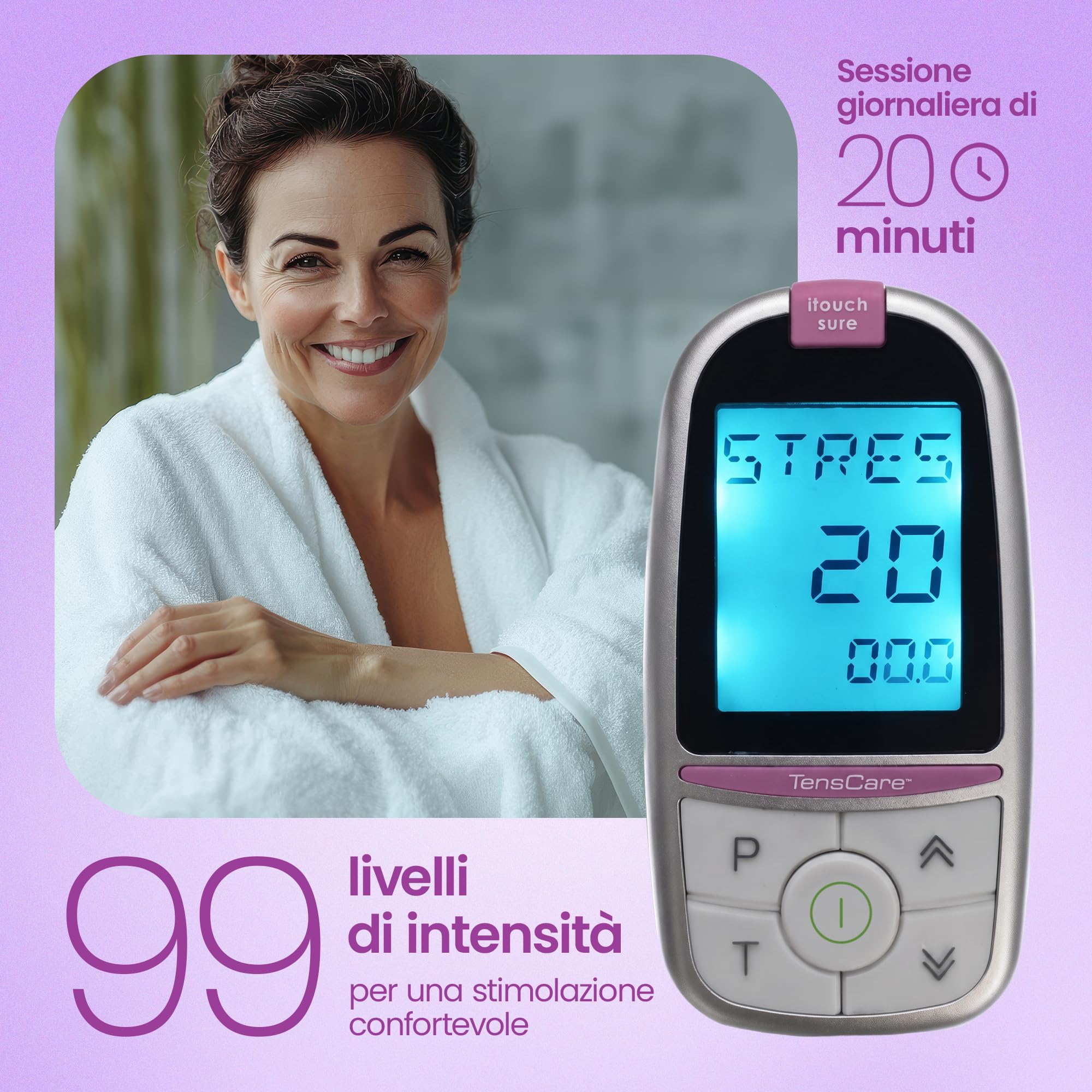 Tenscare Itouch Sure + Go water based lubricant device against leaks and incontinence with lubricant for easy use