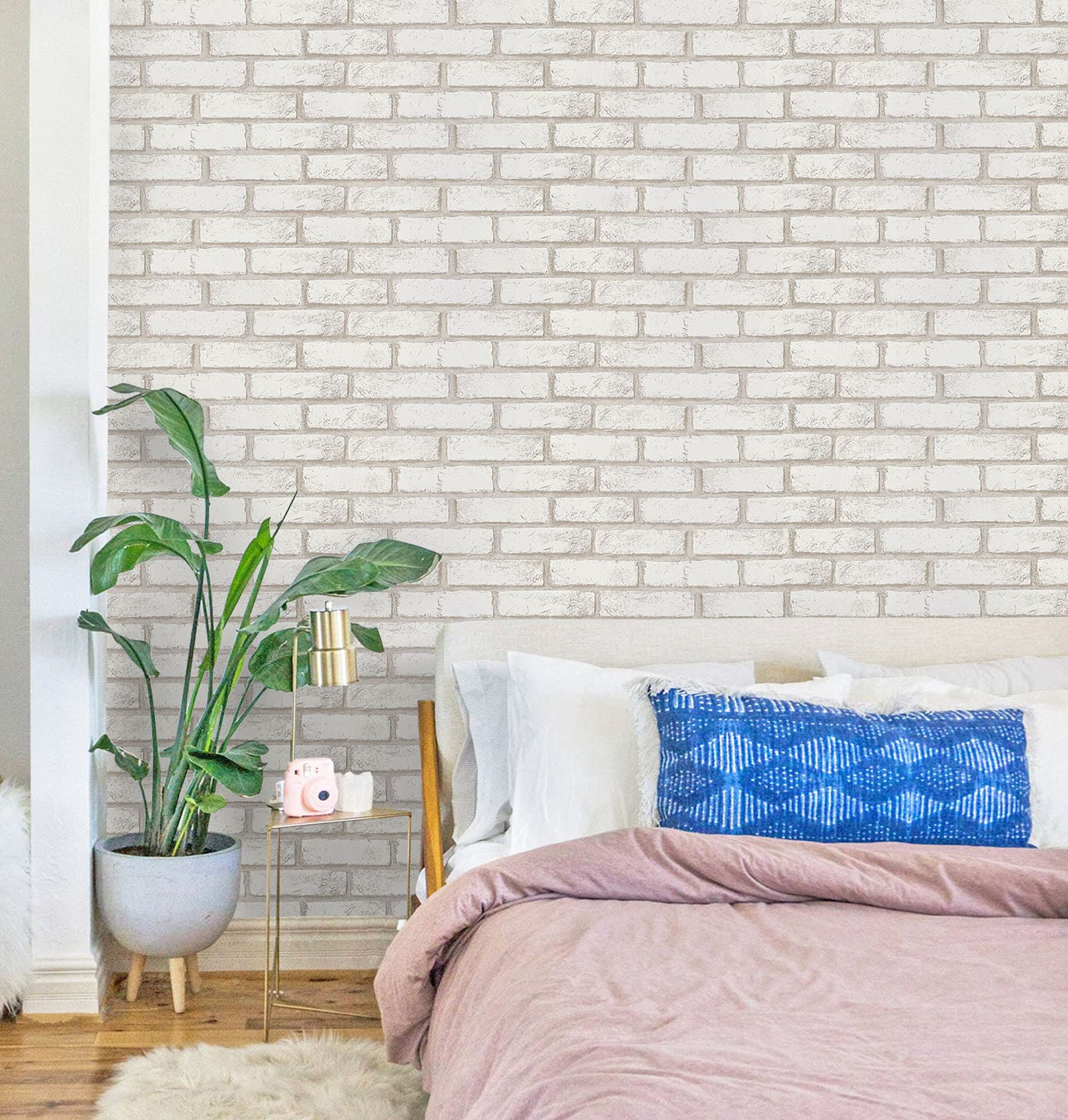 Timeet Upgrade White Brick Wallpaper Peel and Stick Wa...B092451KDB