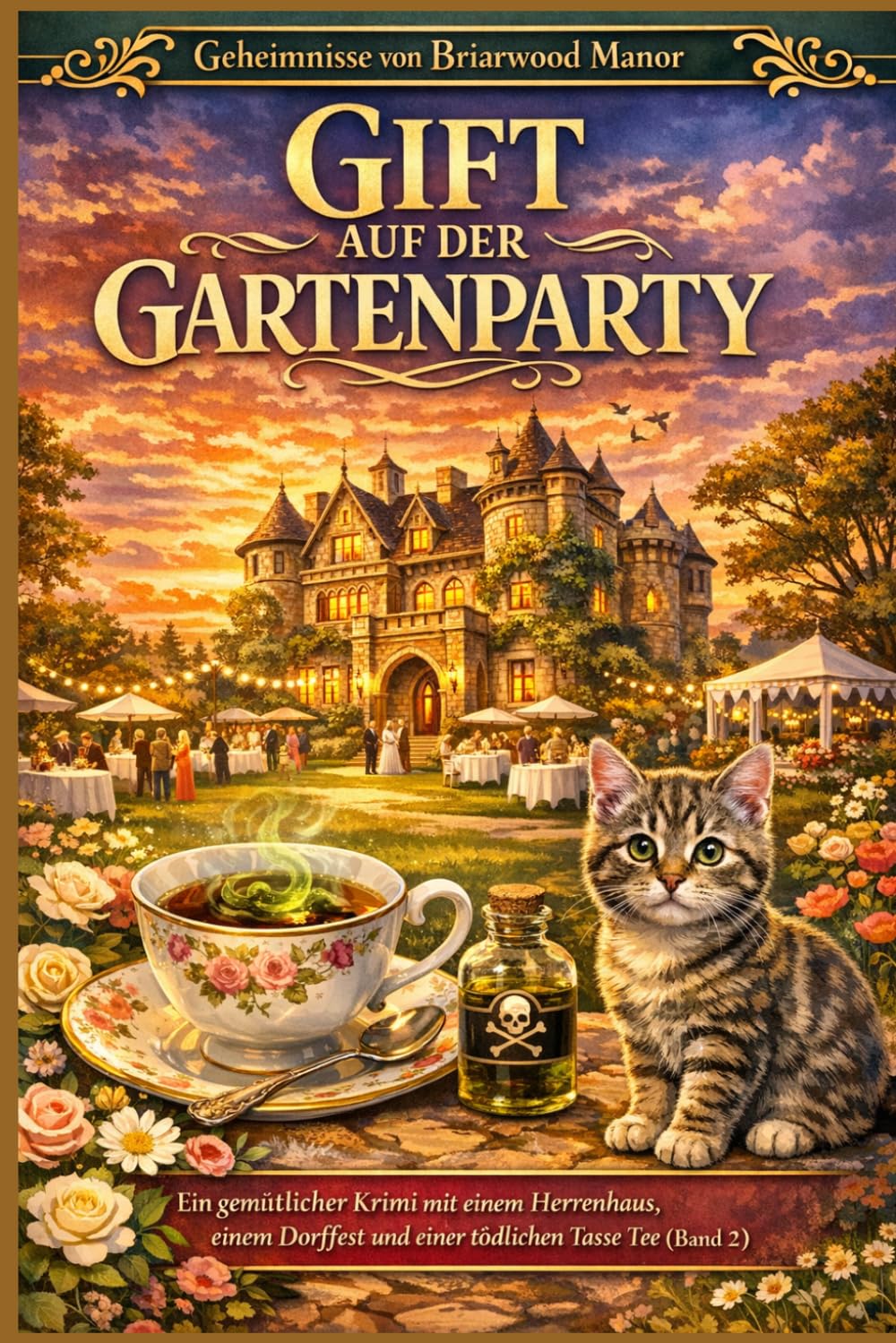 GIFT AUF DER GARTENPARTY: Ein gemütlicher Krimi mit einem Herrenhaus, einem Dorffest und einer tödlichen Tasse Tee (Band 2) (Geheimnisse von Briarwood Manor)