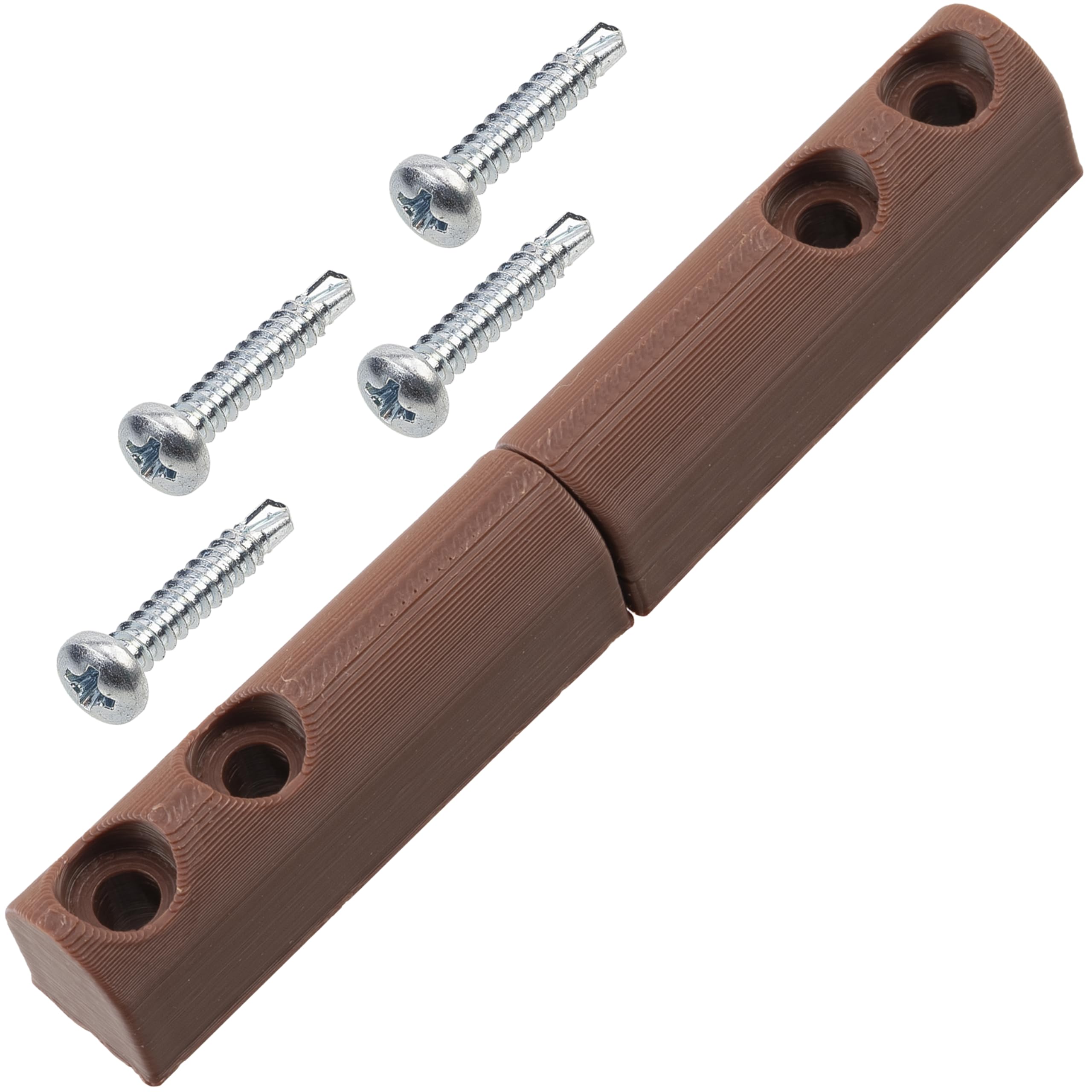 AERZETIX - Set di 4 cerniere avvitabili da 90 mm per telaio di zanzariera adatte a finestre e porte + 16 viti autofilettanti Ø3.9x22 mm | in plastica colore marrone