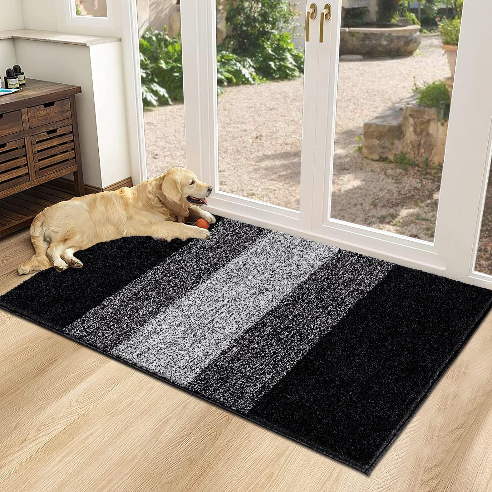 Vaukki Indoor Doormat Entryway Door Rug, Non Slip Absorbent Mud Trapper ...