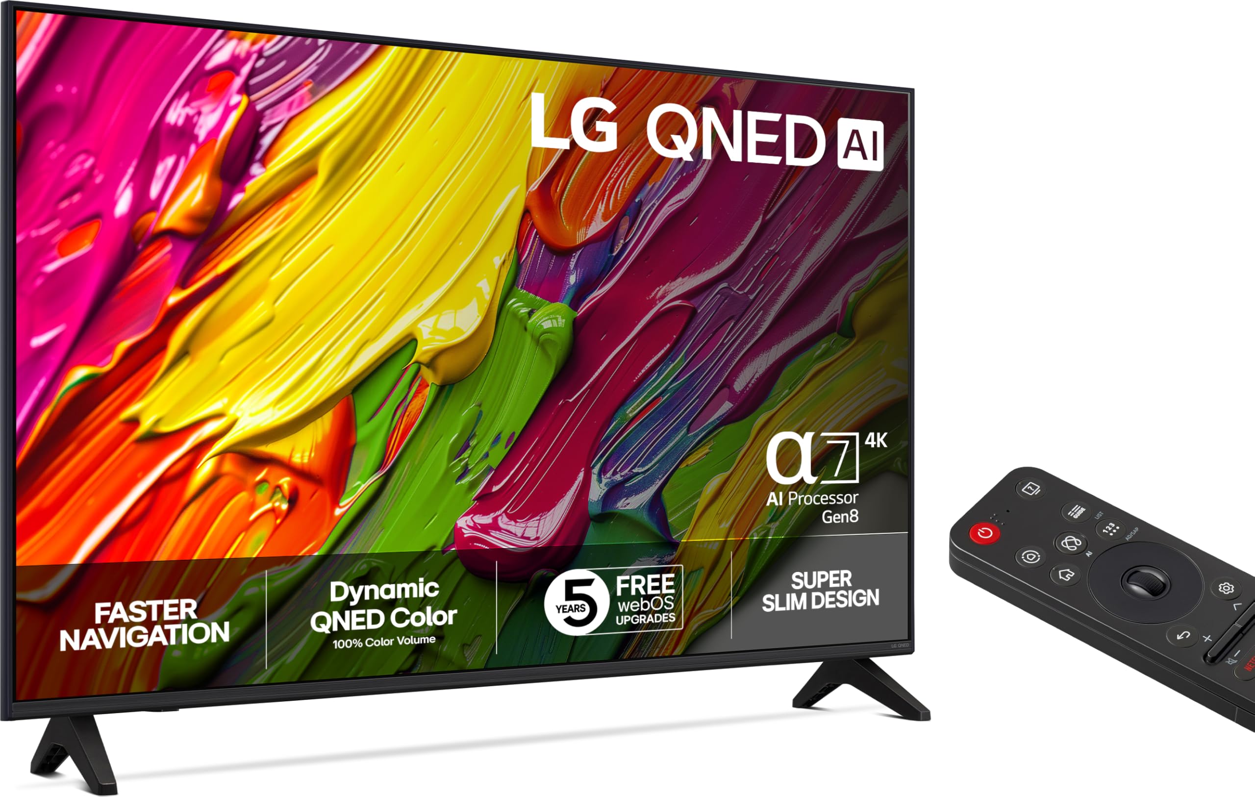 LG QNED AI TV 2025 | 43QNED70 | 43'' (108 cm) | 4K UHD | HDR10 | webOS 25 | Telecommade AI Magic Remote | Alexa, Google Assistant | Netflix Disney+ Canal+ Prime Video