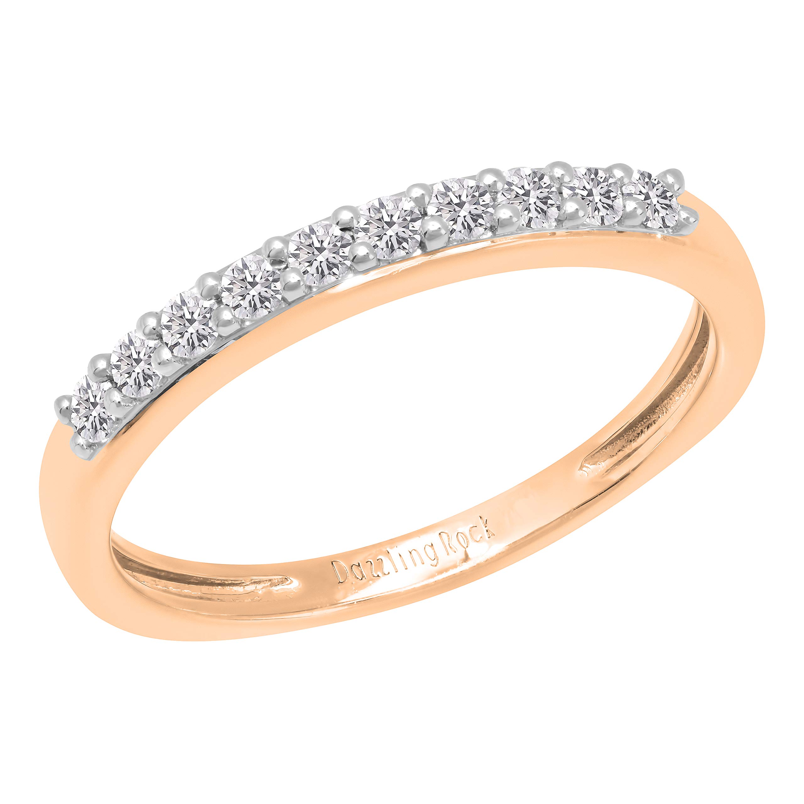 DazzlingRock Collection 10 quilates oro rosa redonda H-I Diamante blanco cultivado en laboratorio.