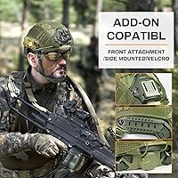 Vista 5 de TacSnake Casco táctico Airsoft Paintball rápido con cubierta de casco, PJ Type Tactical Multifuncional Protective NVG Mount