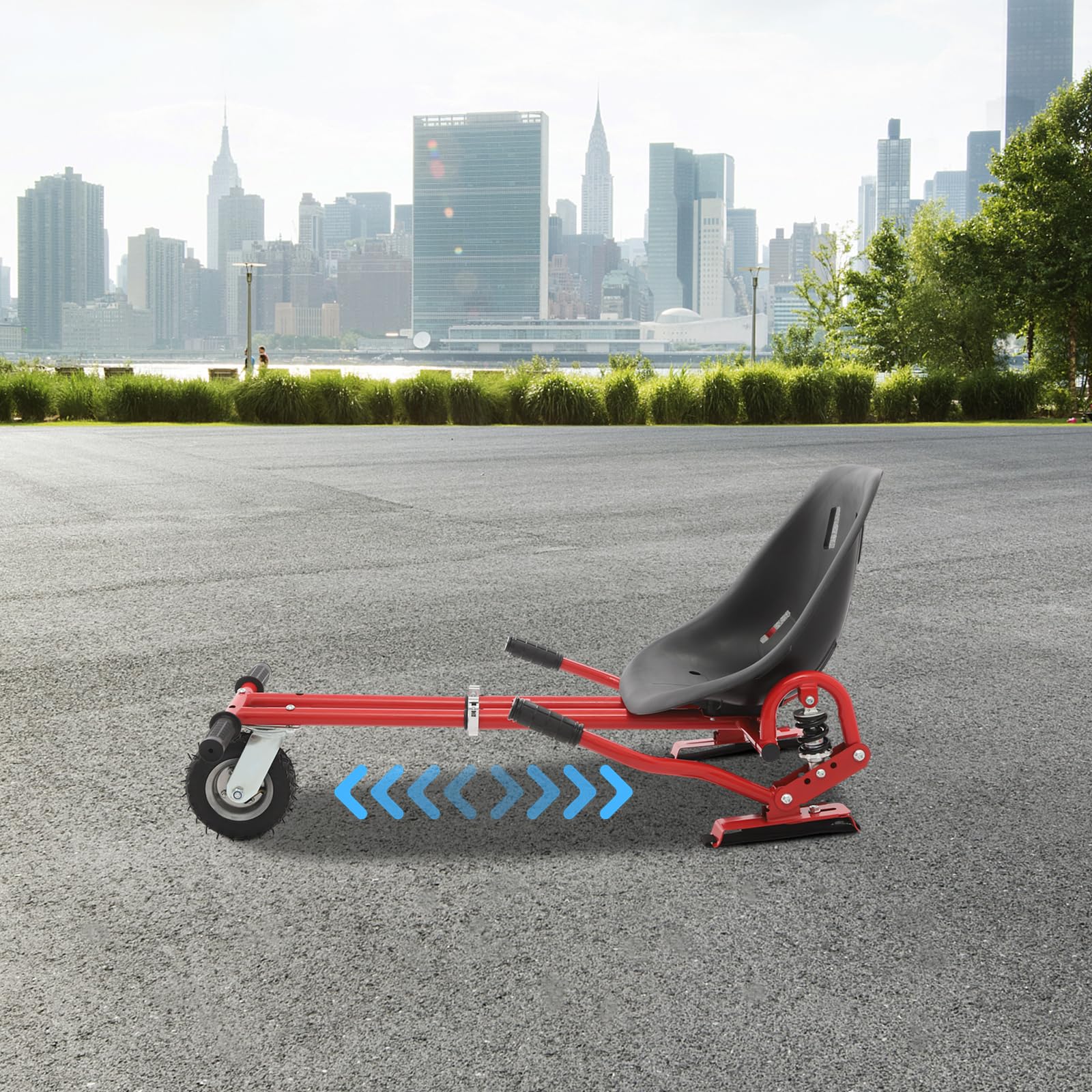 Hoverboard Sitz,Balance Scooter Einstellbarer Sitz für Hoverboard mit Doppelstange & Stoßdämpfer – Ergonomischer Fahrersitz für 6.5-10 Zoll, Rot (Max 100kg, Kinder & Erwachsene)