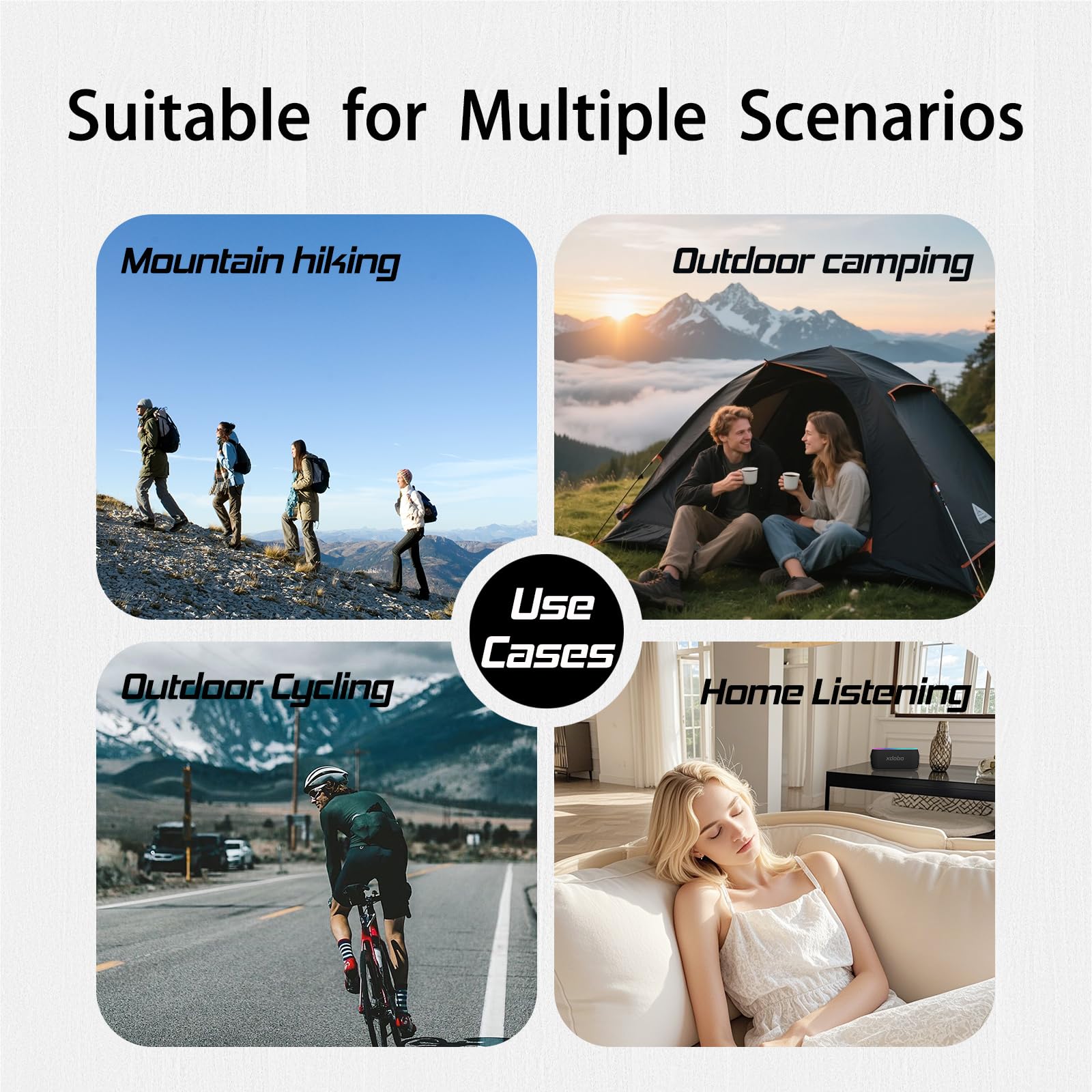 xdobo X8 Plus Haut-parleur Bluetooth portable, stéréo puissant de 80 W avec TWS, étanchéité IPX5, 12 heures d'autonomie, charge de type C, son surround à 360°, basses profondes