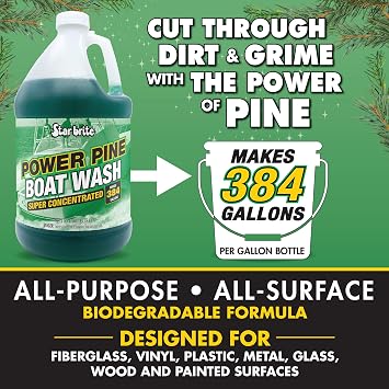 STAR BRITE Power Pine Boat Wash Super Concentrate - 128oz Makes 384 Gallons, Wax & Polish Safe (093700)