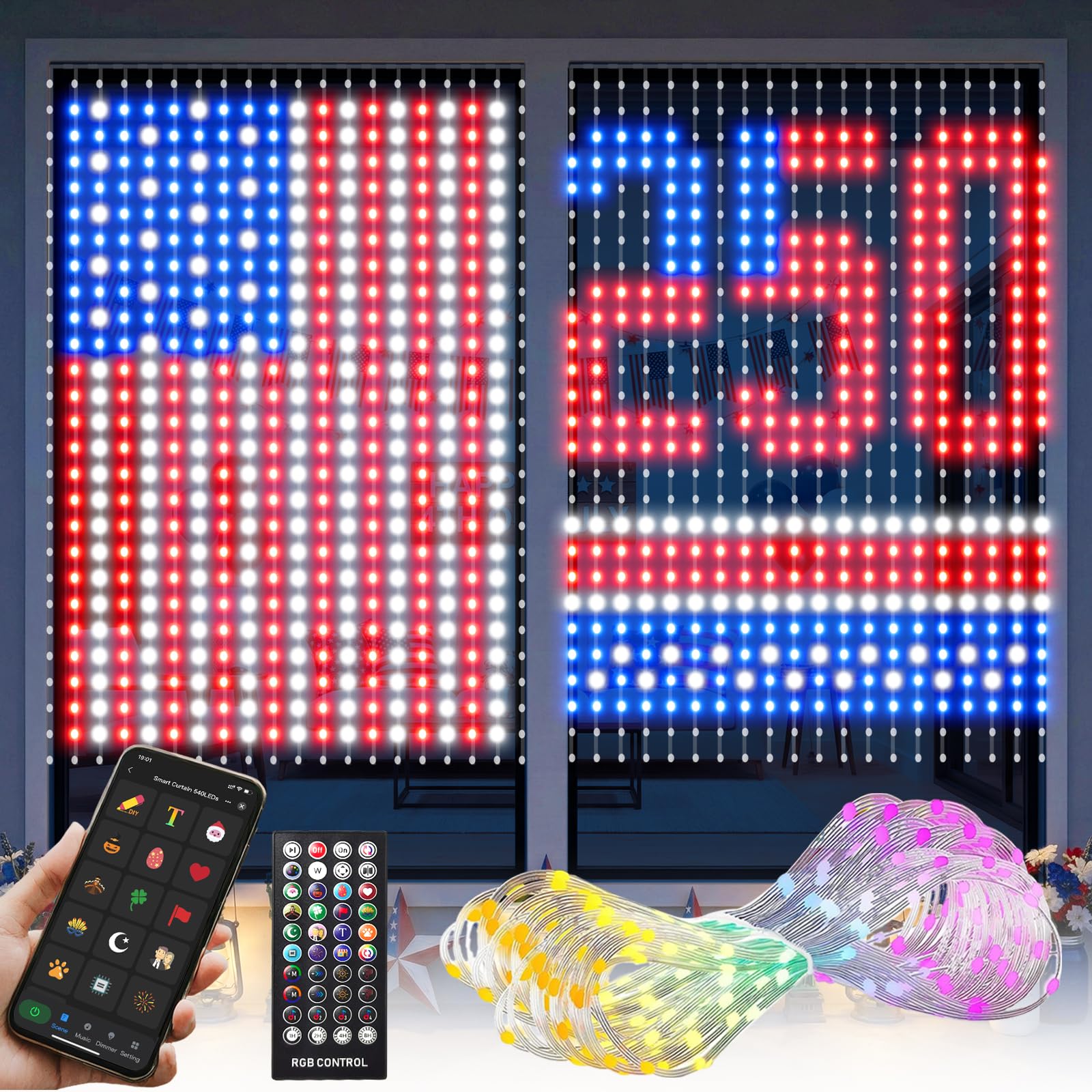 Amazon.com: 540Leds Dynamic Curtain Lights, Smart App and Remote