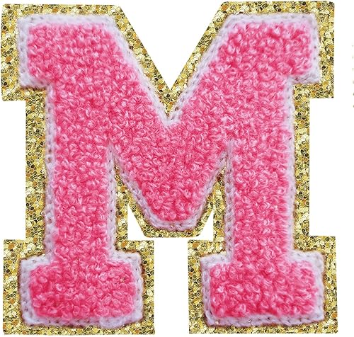 Miniatura 110 de Parches de letras termo-adhesivas de felpilla para chaquetas, parches de letras universitarias con brillantina para planchar en la letra azul A