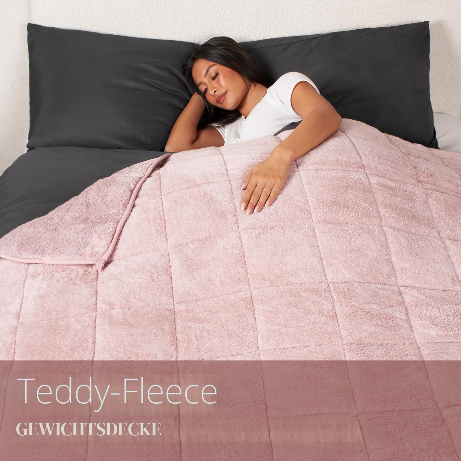 Brentfords Schwere Decke aus Teddy-Fleece 150x200 cm 8 kg Rosa
