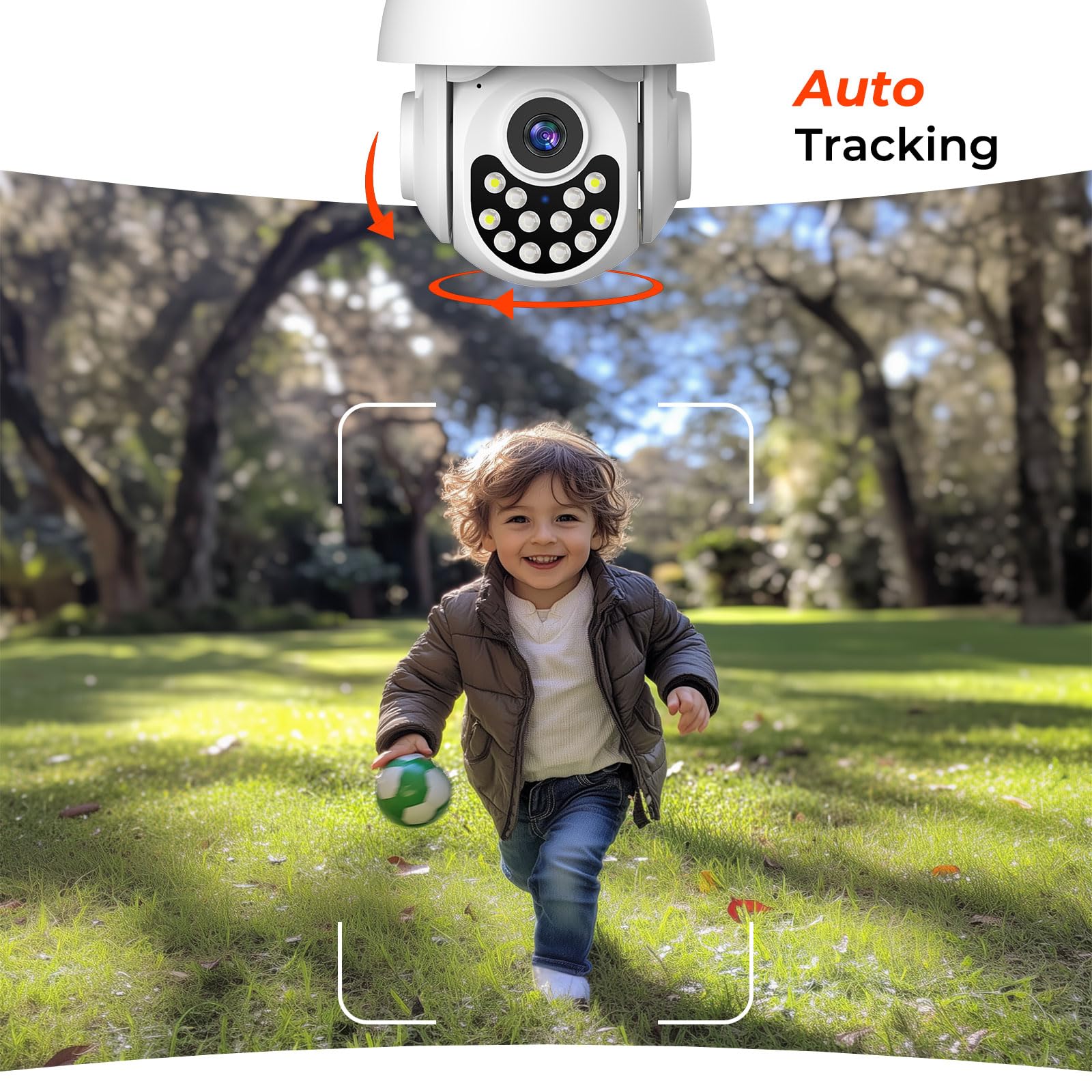 XNY Tuya 1080p kamera monitoringowa zewnętrzna, Wi-Fi, widok 360°, z kartą SD 32 GB, wodoszczelność IP66, 2-drożne audio, rozpoznawanie ruchu, widoczność w nocy w kolorze