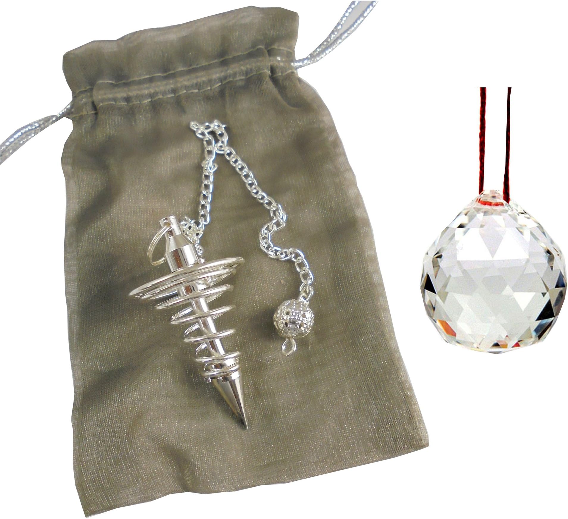 dowsing Pendulum for Reiki Aura and vastu feng Shui with Crystal Ball Set of 2 pcs (Copper 1)
