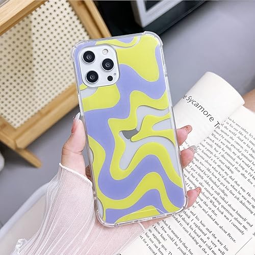 Miniatura 9 de Ginkgonut Funda compatible con iPhone 15 Pro, diseño ondulado simple y simple para mujeres y niñas, funda de TPU suave + protección de policarbonato