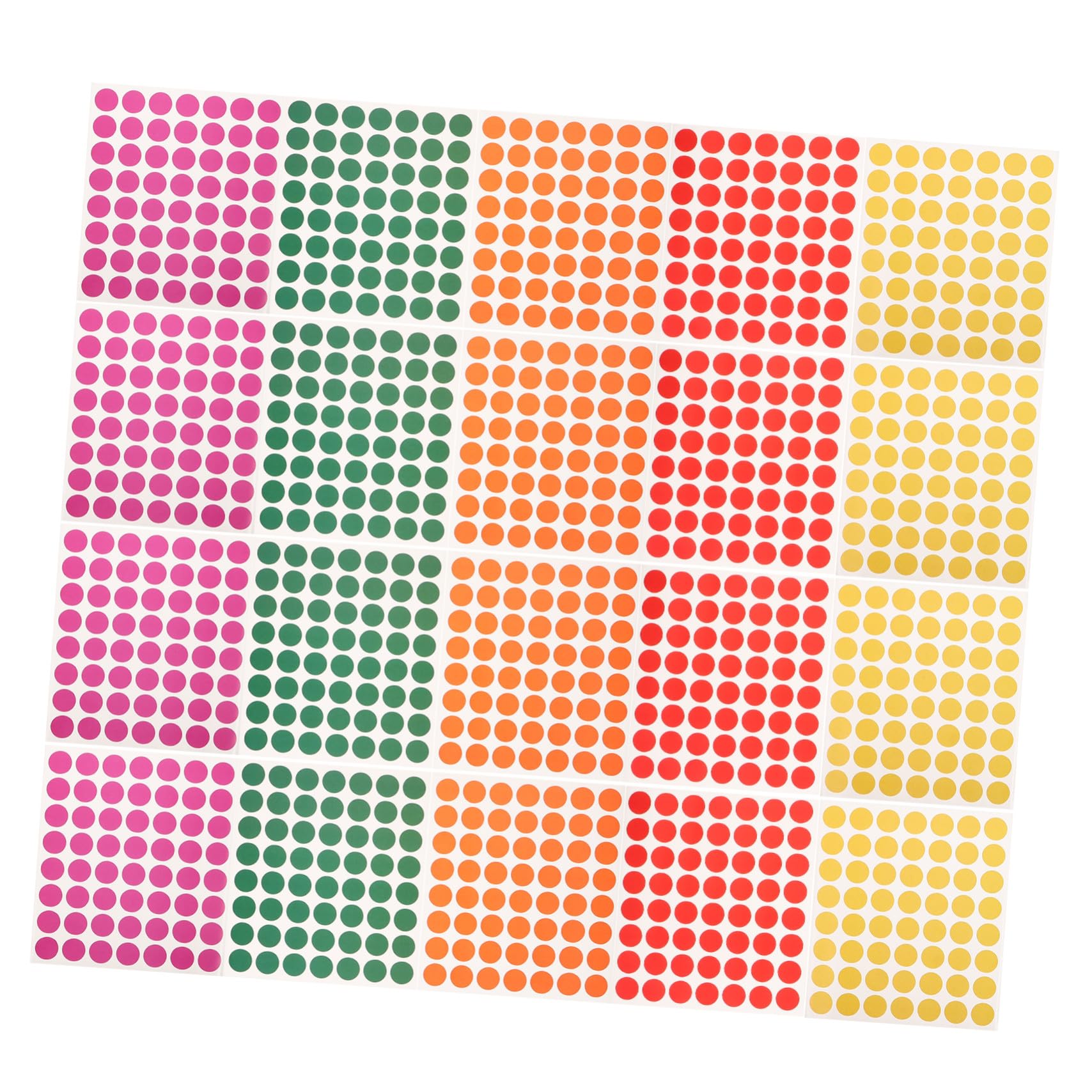 PLAFOPE 100fogli Adesivi Pois Etichette Rotonde Autoadesive Colorate per Sigillatura di Buste Organizzazione Ufficio e Marcatura di Oggetti