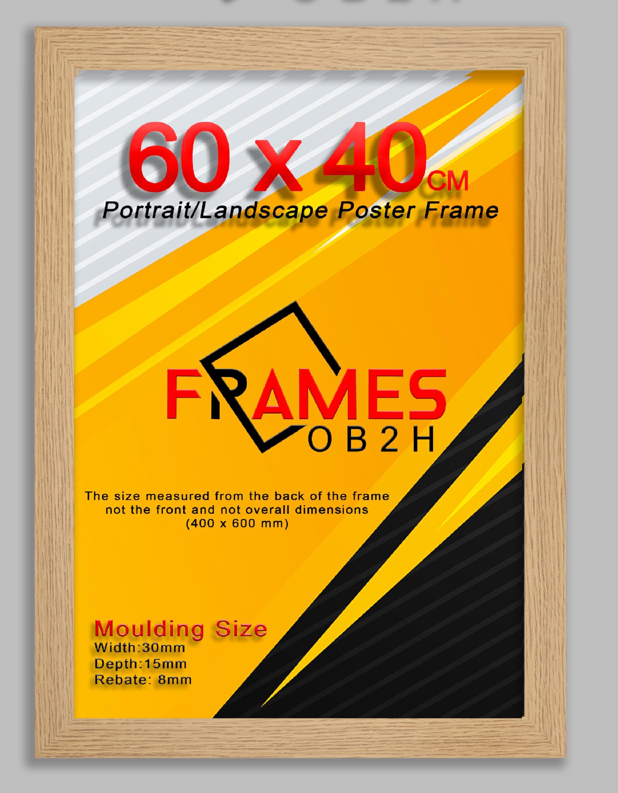 Ob2h Oak Poster Frame,60X40cm (600X400mm) Picture Frame