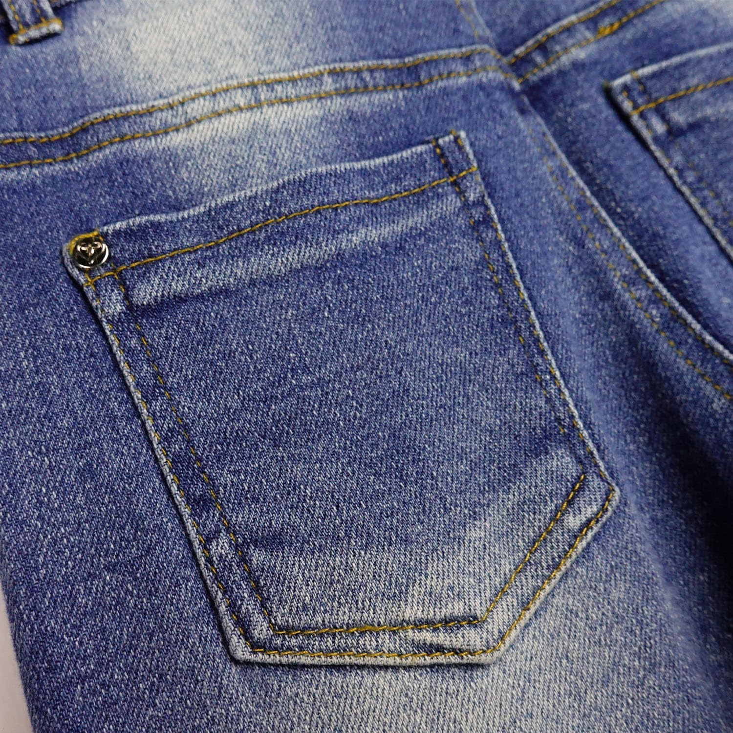 KIDSCOOL SPACE Little Big Girls Denim Overalls,Washed for Soft Stretch Jeans Workwear - Image 3