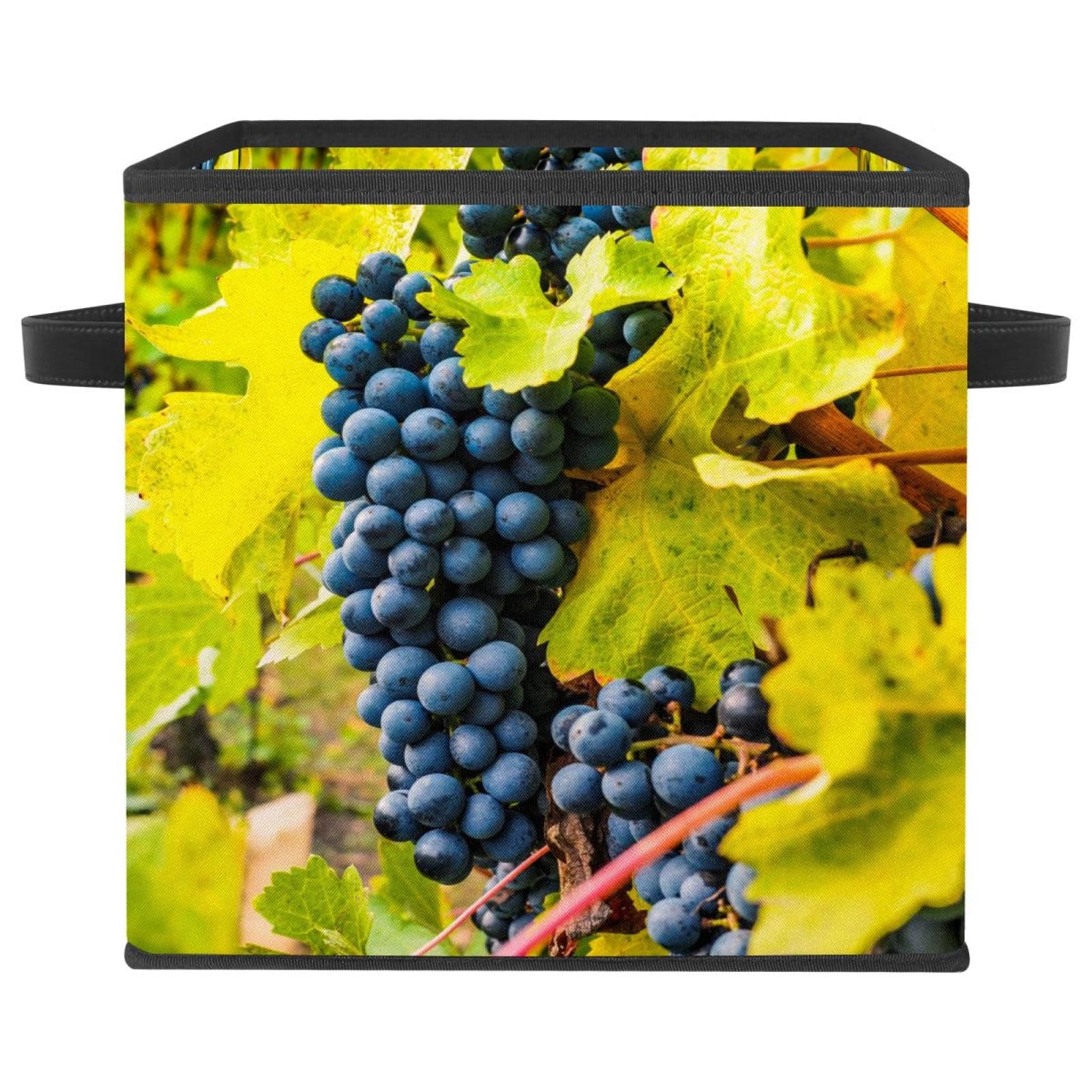Boîte de rangement tissu pliable vigne cube pour livres et linge