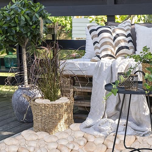 Miniatura 7 de Rocas de río blanco crema de 10 libras para paisajismo al aire libre, guijarro pulido para plantas, piedras decorativas de jardín, 1-2 rocas grandes