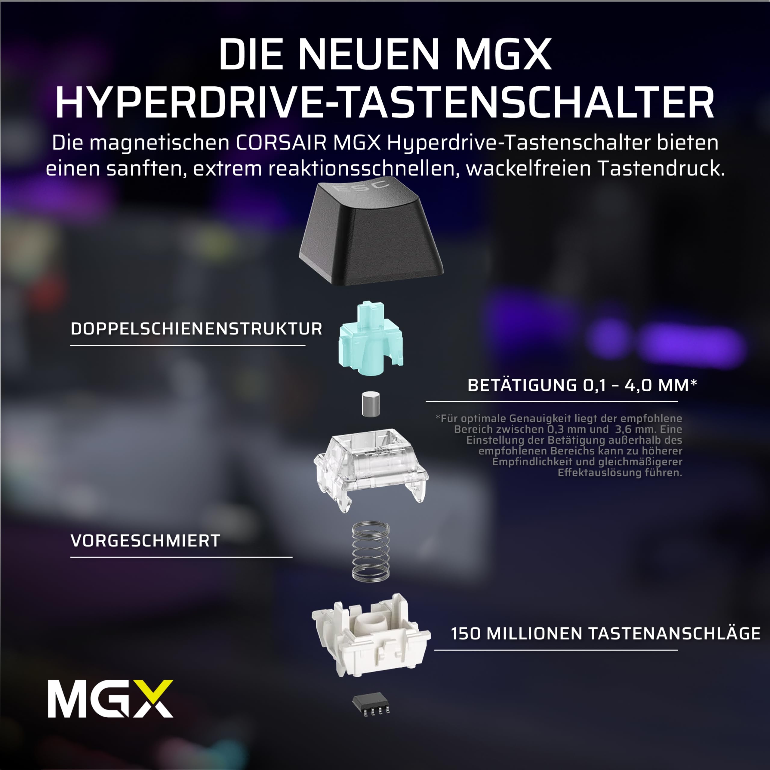 Corsair MAKR PRO 75 Hall Effect Kabelgebundenes Gaming-Tastatur Mechanisch 75% MGX Hyperdrive-Schalter Dual-Auslösung Rapid-Trigger FlashTap SOCD 8000Hz Schwarz