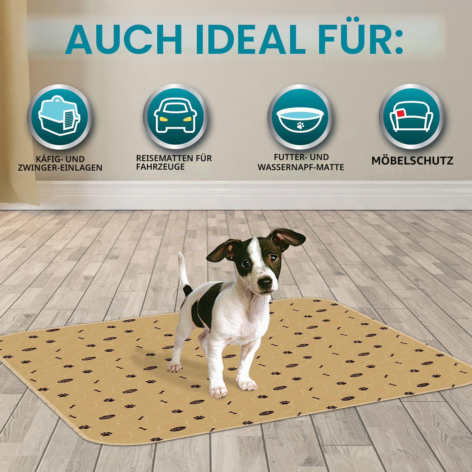Simple Solution Waschbare Trainings- und Reise-Hundekissen, wiederverwendbare Hundekissen, saugfähig und geruchshemmend, 2er-Pack