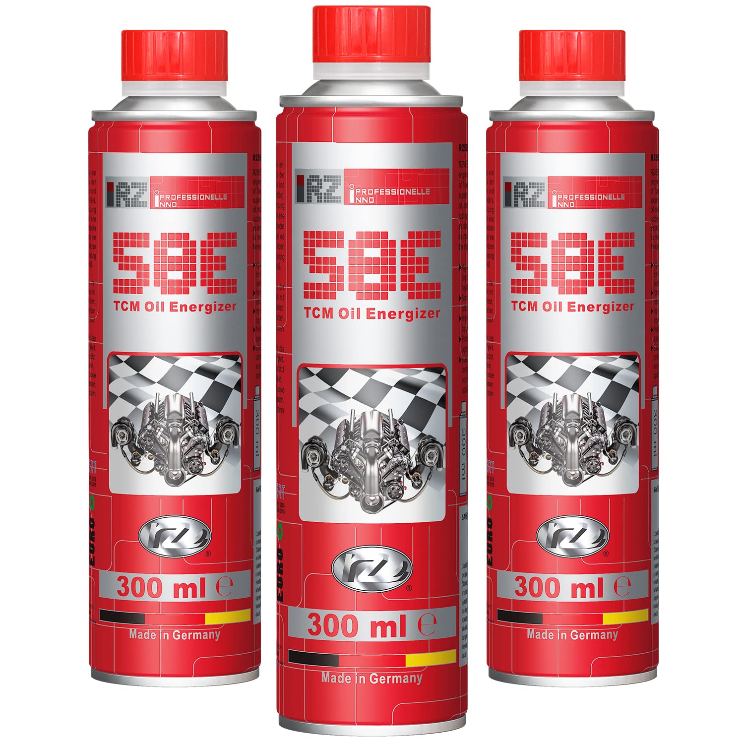 3 x RZ58E TCM Oil Energizer | Aditivo de aceite de motor Performance | Mejora del rendimiento | Reducción extrema de fricción | Protección contra el desgaste | Aditivo de aceite de motor | lata de 300