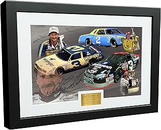 Kitbags & Lockers 'DALE EARNHARDT SR NASCAR CHAMPION CELEBRATION' 12x8 A4 Monte Carlo Wrangler Goodwrench Car Speedway Signed Autographed Photo Photograph Picture Frame Poster Gift