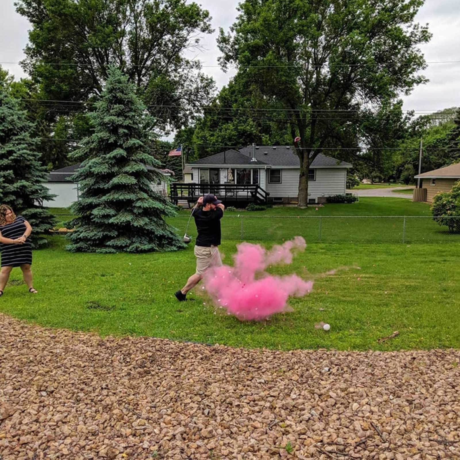 Golf Truco Explosivas Bolas con Polvo Rosa y Azul Regalo para Futuros Padres