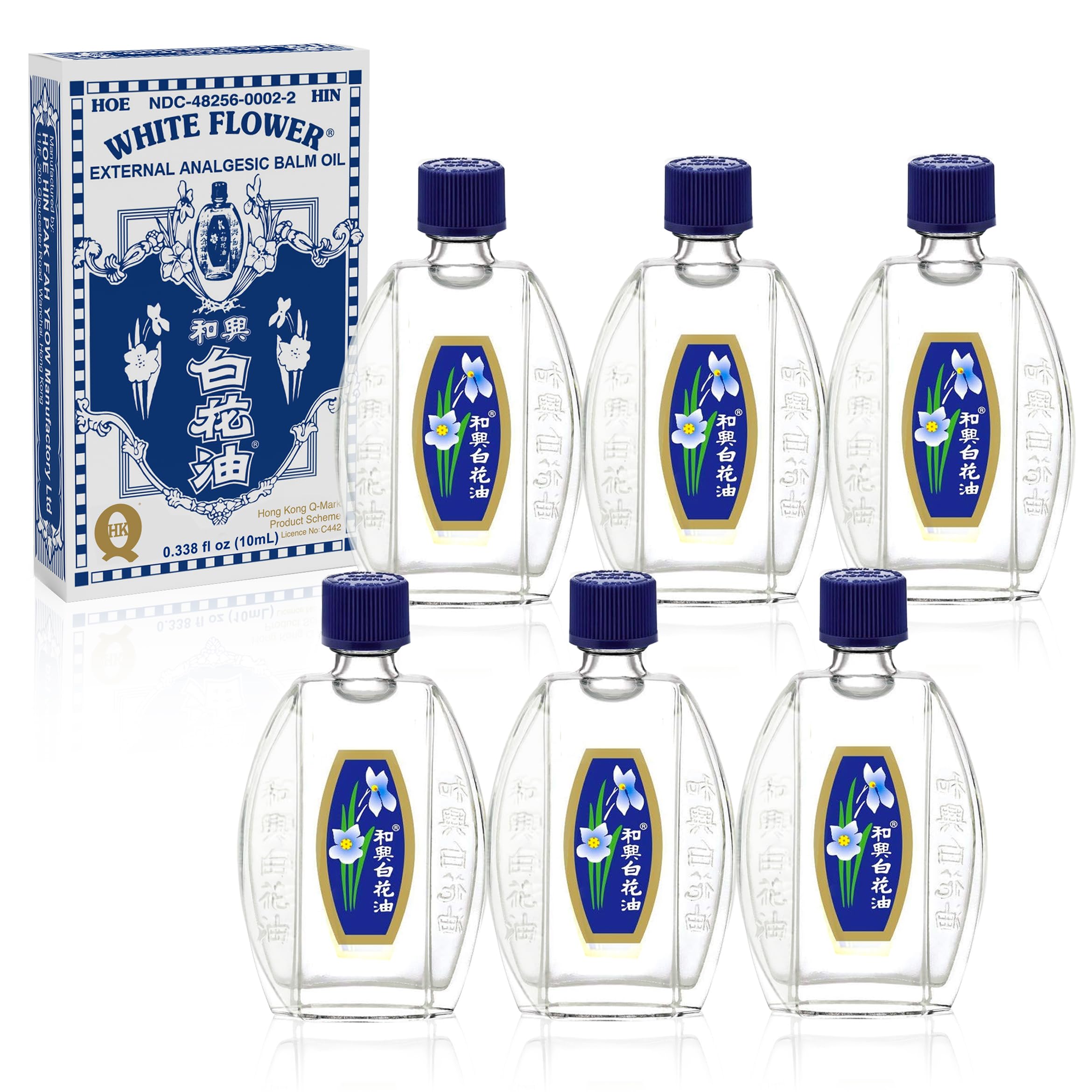 White Flower External Analgesic Balm Oil 10ml/ 0.338fl Oz., Authentic US Import(6 Packs)
