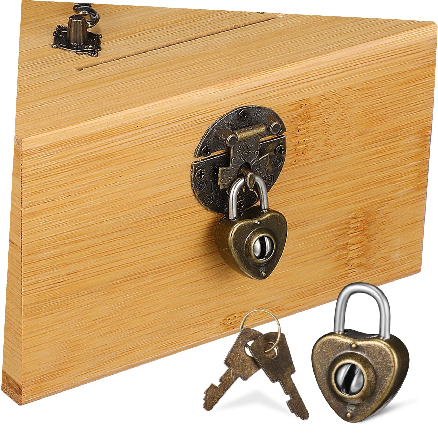 BESPORTBLE Caja De Almacenaje Vintage Cofre con Cerradura Estuche De Alcancía De Bambú