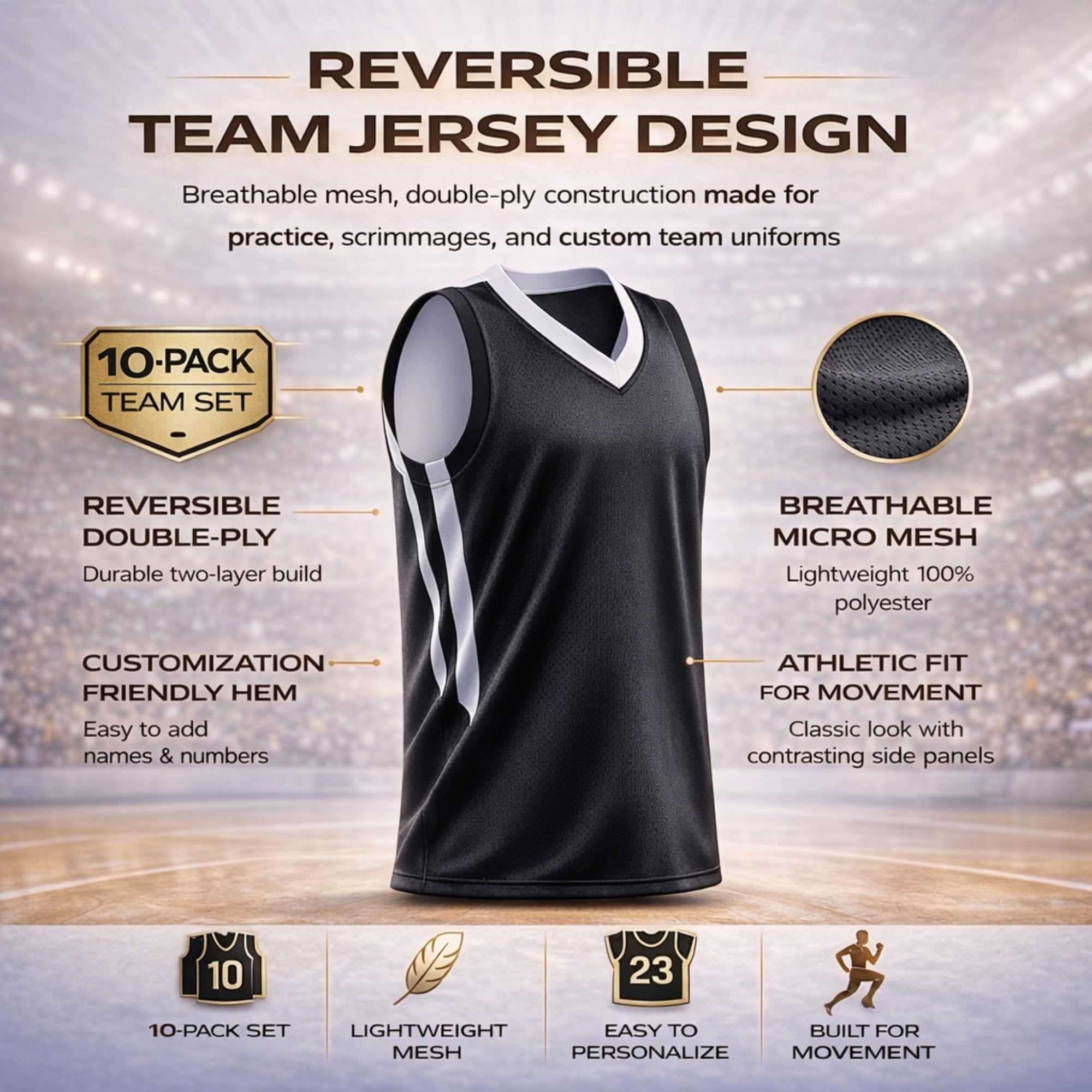 Liberty Imports Wendetrikot für Herren – leichtes, atmungsaktives Basketballtrikot aus Mesh für Training und Sport