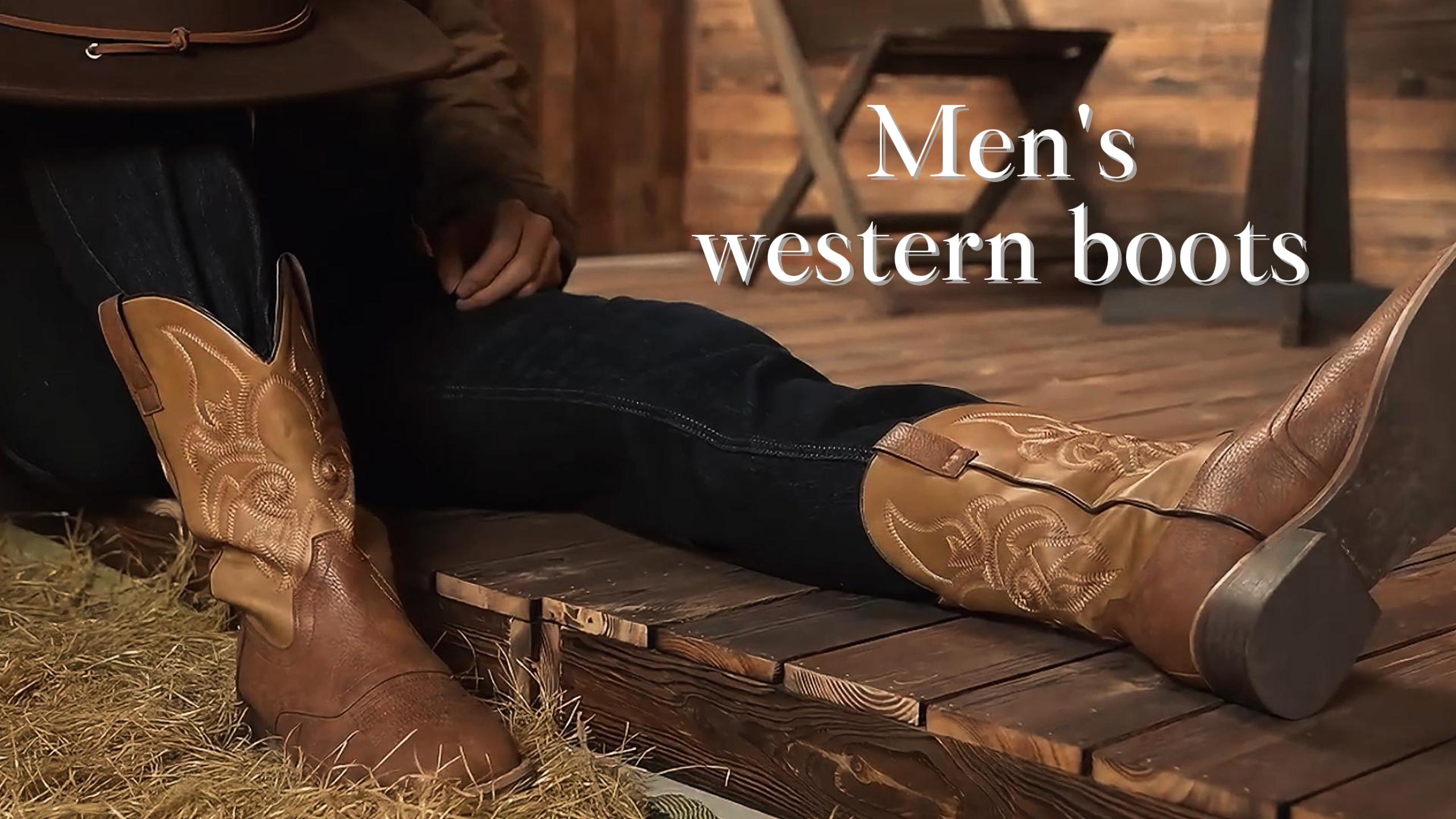 Amazon.com | J's.o.l.e Cowboy Boots for Men Wide Square Toe Men's