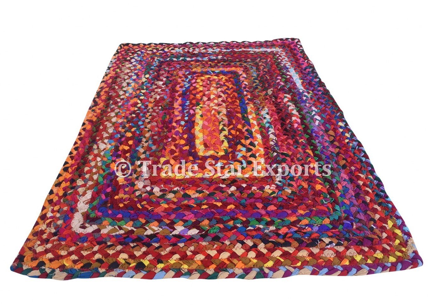 Tapis de sol multicolore en coton lavable idéal pour salle de bains