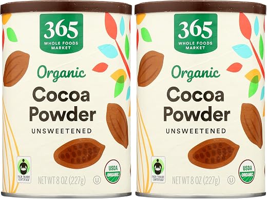 365 by Whole Foods Market, Organic Cocoa Powder, Unsweetened, 8 Ounce (Pack of 2)