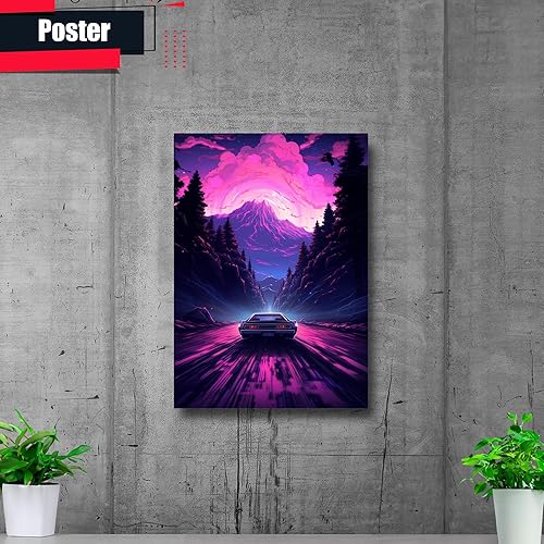 Miniatura 2 de Unique Synthwave Style Retro Art, 80s style art, framed poster print, guest room art, cool living room art, Home Decoration, Wall Art