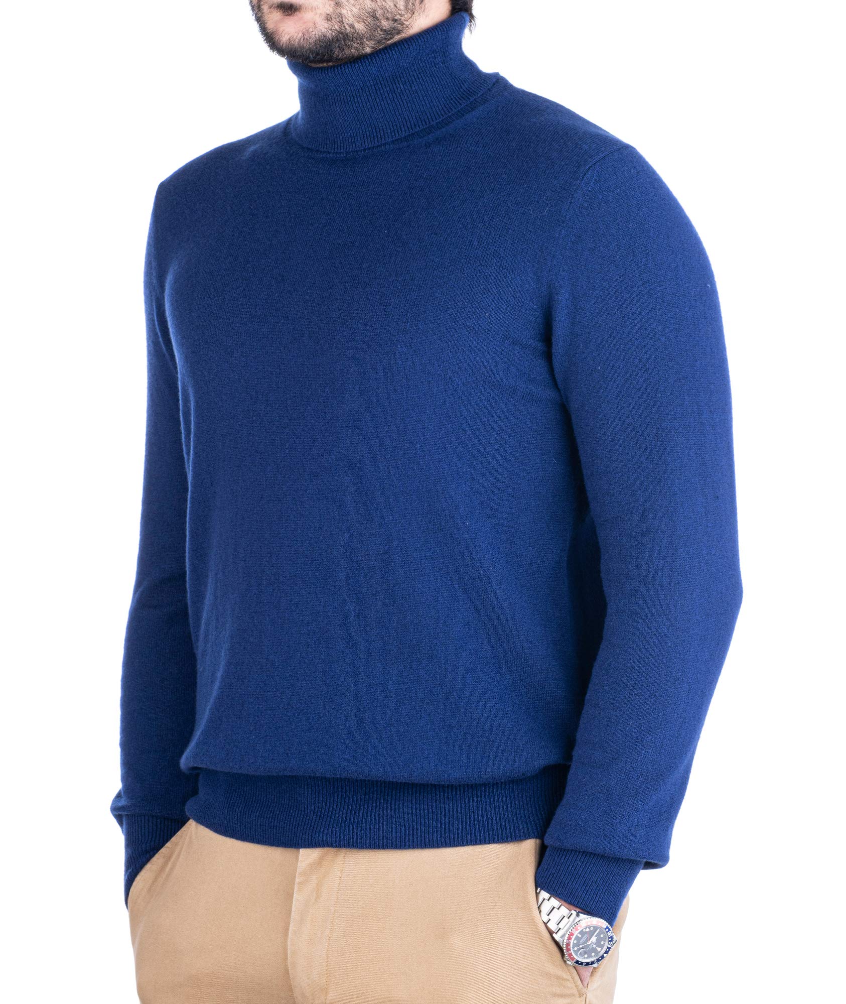 Jersey de Cuello Vuelto para Hombre, suéter de Invierno de Manga Larga, cálido, con 5% de Cachemira, 25% Lana, 30% Viscosa y 40% Poliamida