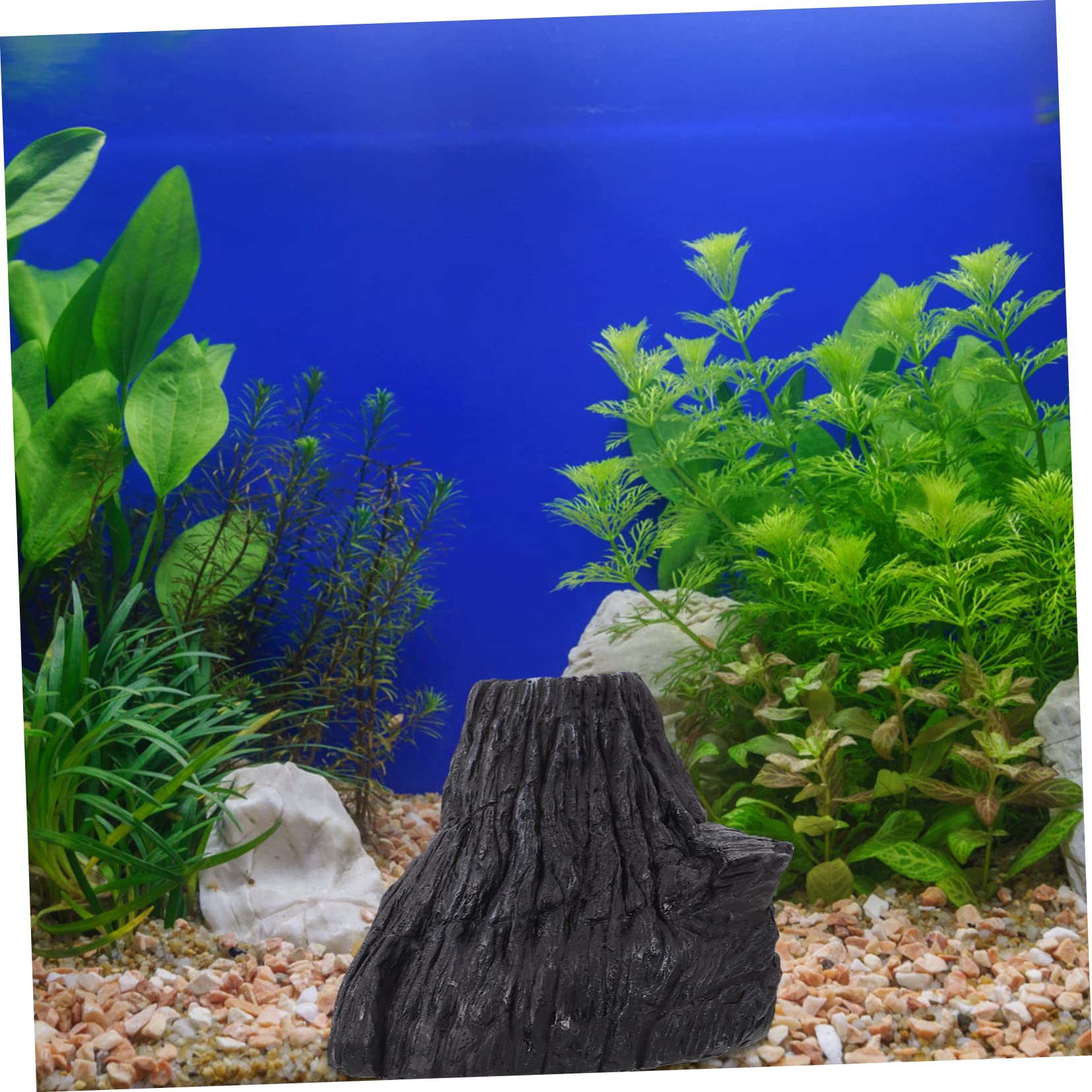 YARNOW 3 Pièces Décoration D'aquarium De Humidificateur Pierre à Air D'aquarium Ornement D'aquarium D'aquarium Volcanique Étang Grotte Black Résine