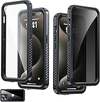 Vista 9 de Funda impermeable para iPhone 15, protector de pantalla de privacidad integrado y protector de pantalla HD [IP68 bajo el agua] a prueba de golpes a