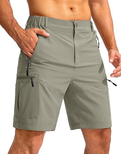 Pudolla - Pantalones cortos tipo cargo de senderismo para hombre de 9 pulgadas, ligeros, para trabajo, al aire libre, viajes, golf, campamento,