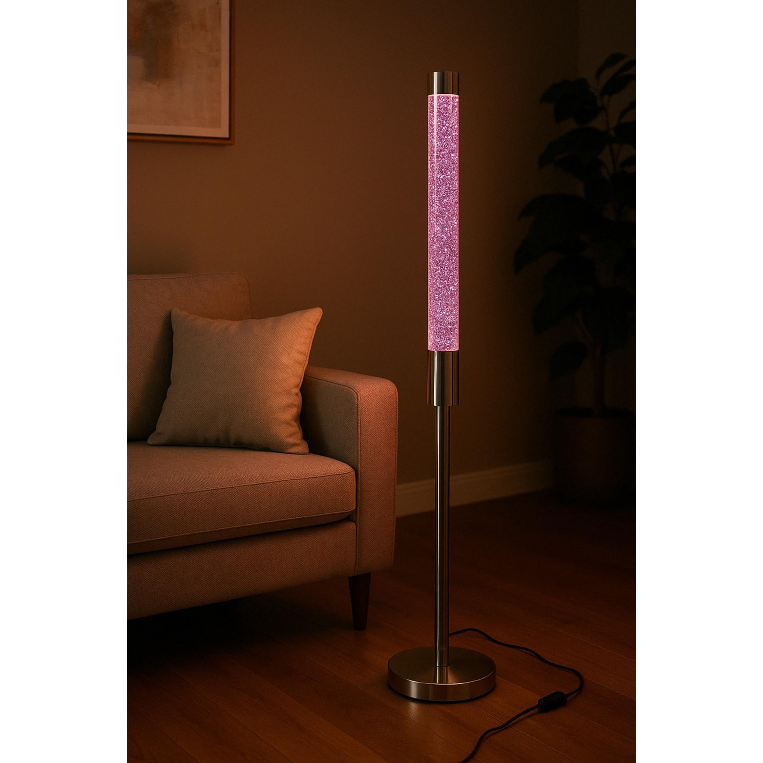 Lámpara de Lava de Purpurina Grande XXL 122 cm de Altura, Lámpara de pie en Rojo Anaranjado magmae/Bombilla incluida/Enchufe de Cable/Lámpara de Magma