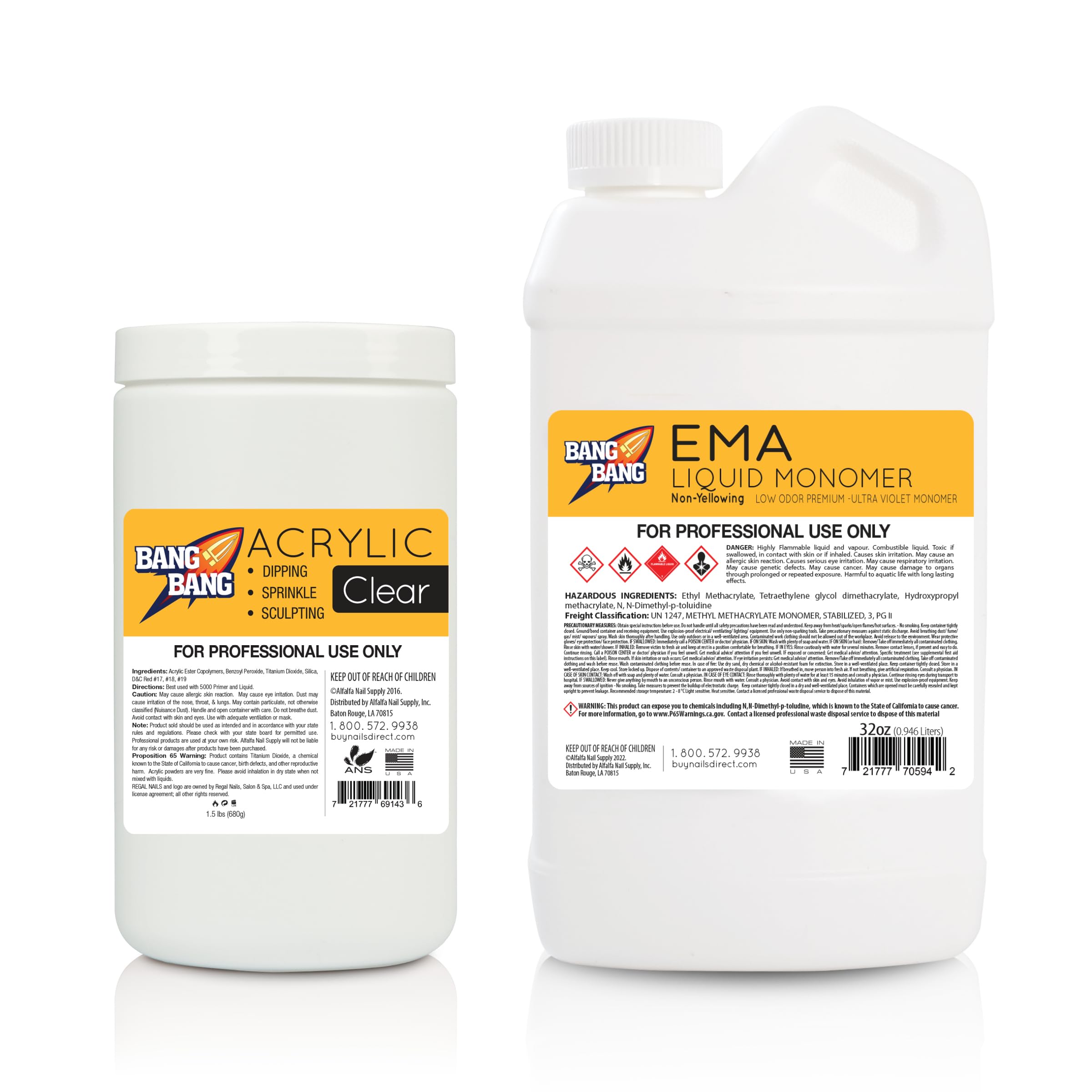 32 oz BangBang EMA Liquid & 1.5 lbs BangBang Acrylic Clear Powder